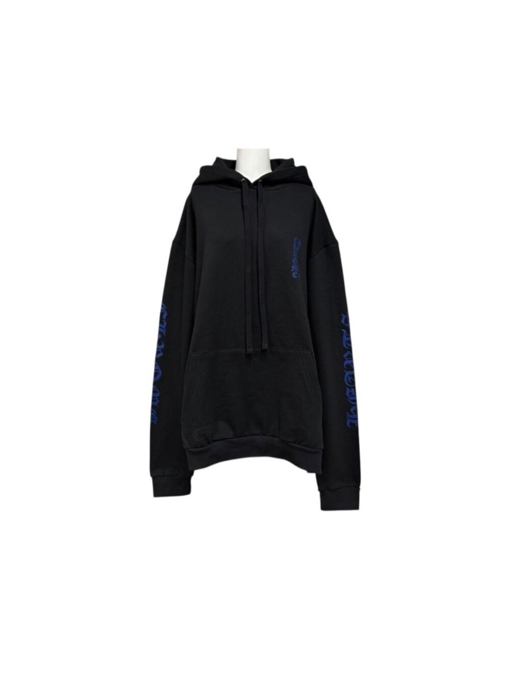 Chrome Hearts Pullover Hoodie Black Blue Logo Print XL
